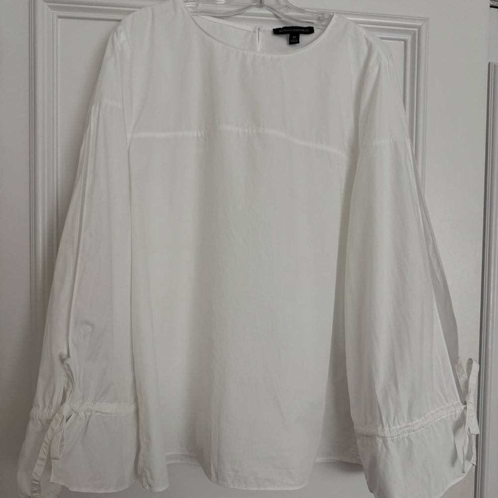 Banana Republic White Fine Cotton Blouse